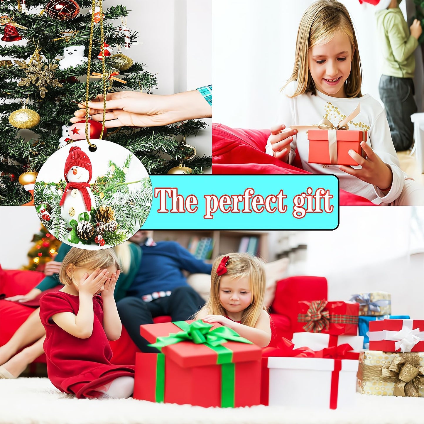 3.5 inch Metal Sublimation Christmas Ornaments,Sublimation Blanks Bulk for Heat Press Printing,DIY Handmade Crafts Double Sided Round Sublimation Ornaments 20pcs