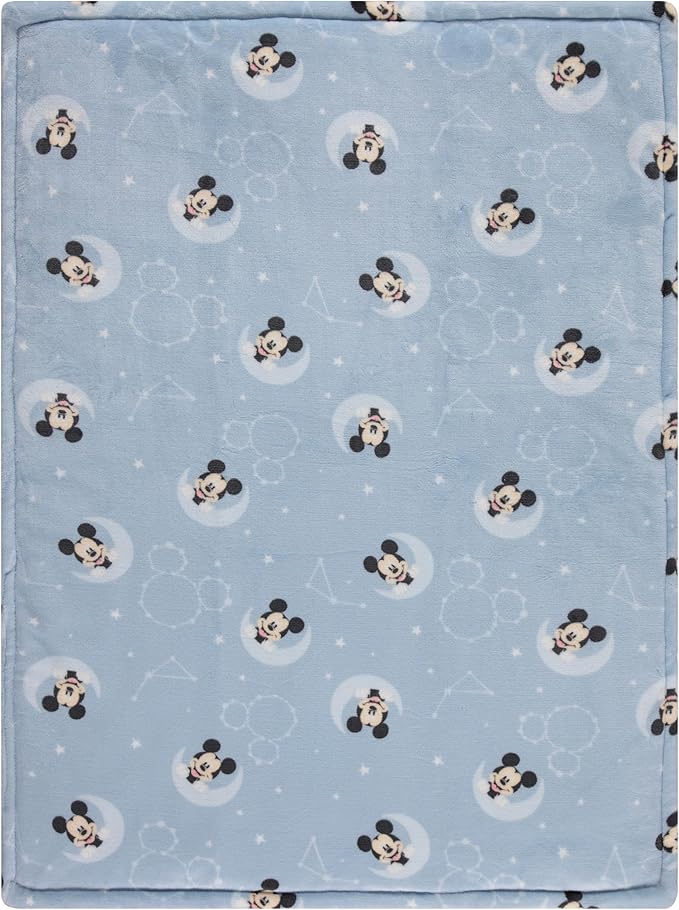 Disney Mickey Mouse, Minnie Mouse, Winnie The Pooh, Lilo and Stitch 2-Ply Infant Blanket - Soft Fleece with Polyfill - Cozy and Warm Baby Blanket for Baby Boys and Girls, 30x40 Inches
