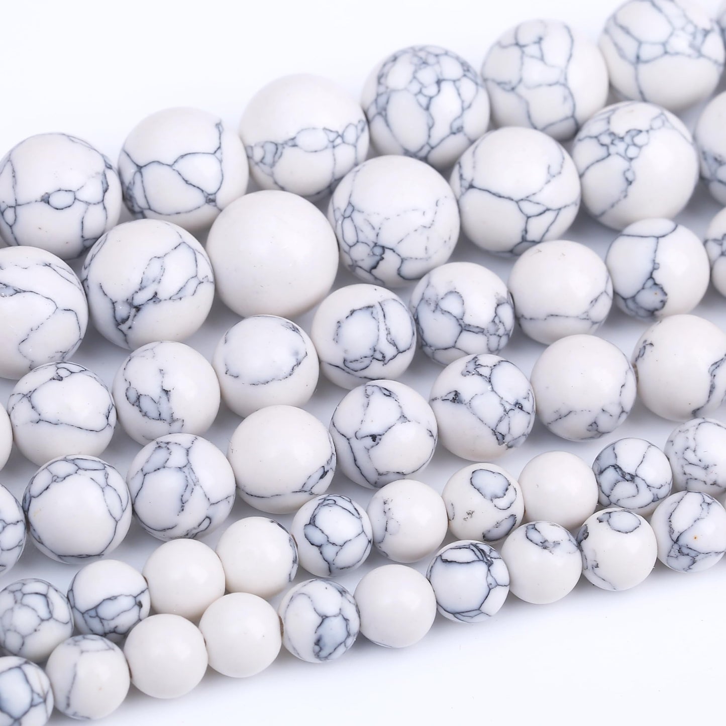 90PCS 4MM AAA White Howlite Turquoises Stone Beads Natural Gemstone Bead Crystal Healing Energy Jewelry Making DIY 15 inches