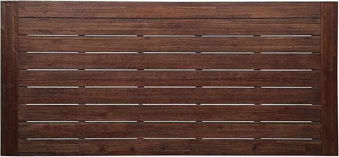 Outdoor Eight Seater Iron Dining Table, Dark Brown and White Finish