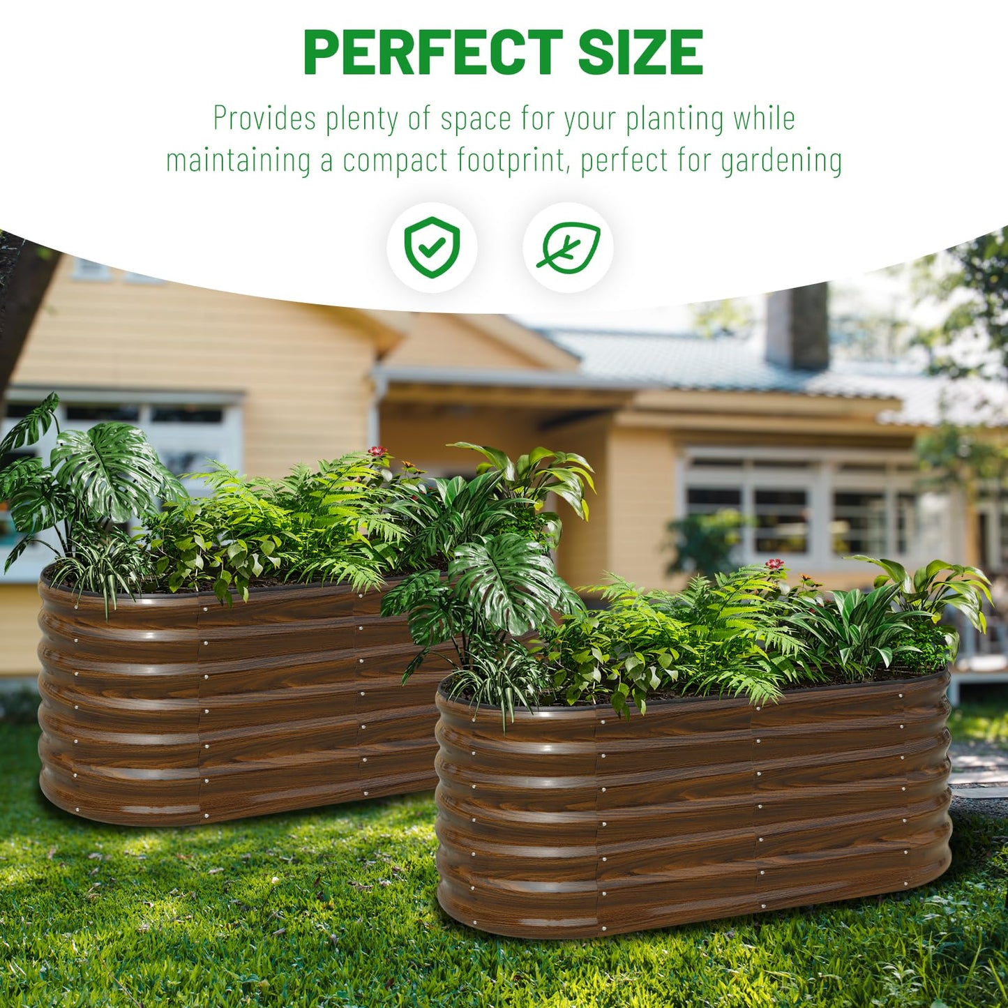 SnugNiture Galvanized Steel Raised Garden Bed Kit - 2 Pack 4x2x2 ft Metal Planter Box for Vegetables, Flowers, Herbs | Easy Assembly, Open Bottom Design for Optimal Drainage