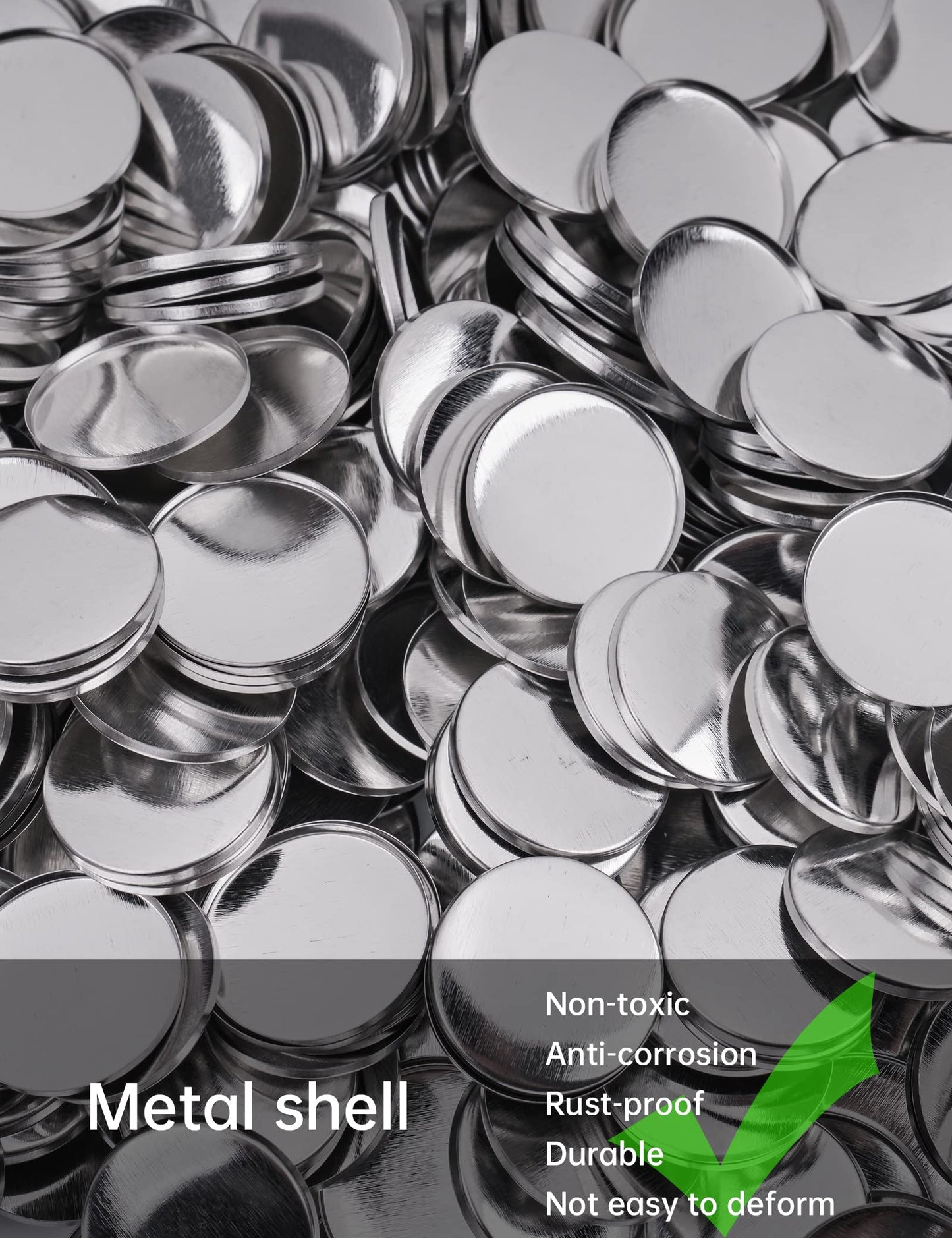 NiArt Blank Button Making Supplies (300pcs 32mm/1.25in) Round Badge Button Parts, Metal Pin Badge Kit for Buttons Maker Machine with Clear Film