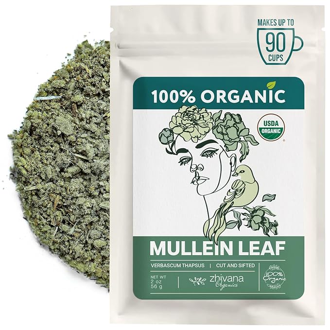 Organic Mullein Tea Loose Leaf (2oz.) – Mullein Leaf Tea Loose - Mullien Herb – Mullen Leaves - Mullin - Natural Alternative for Lungs & Respiratory Health