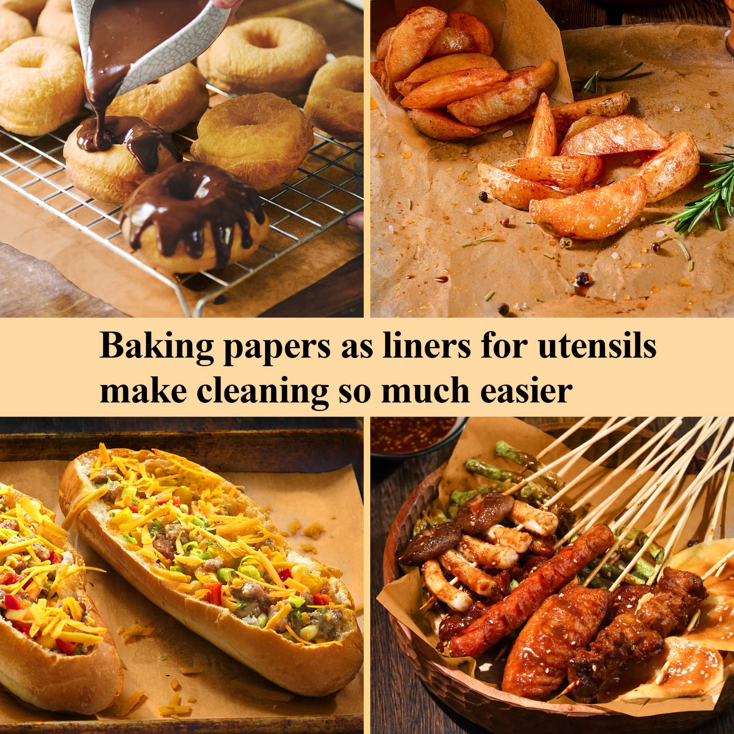 DISSKNIC 200PCS Unbleached Parchment Paper 12 x 16, Precut for Baking, Half Sheet for Cookie Sheets, Kitchen Gadgets and Supplies for Oven