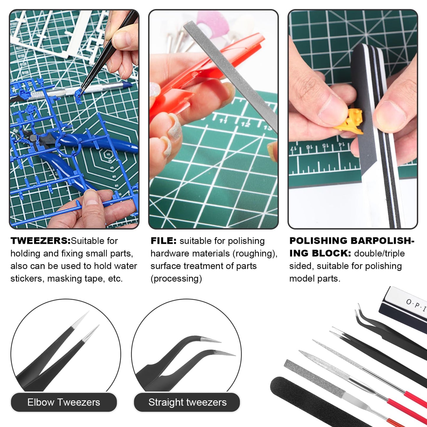 Fippy 29PCS Gundam Model Tools Kit, Model Basic Tools Kit, Hobby Building Tools Kit for Gundam Basic Model Assembling, Building and Repairing