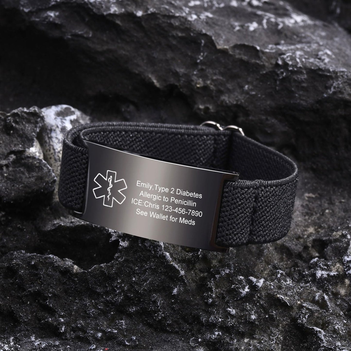 VNOX Medical Alert Id Bracelet for Men, Type 2 Diabetes Medical Alert Bracelets for Men Patients