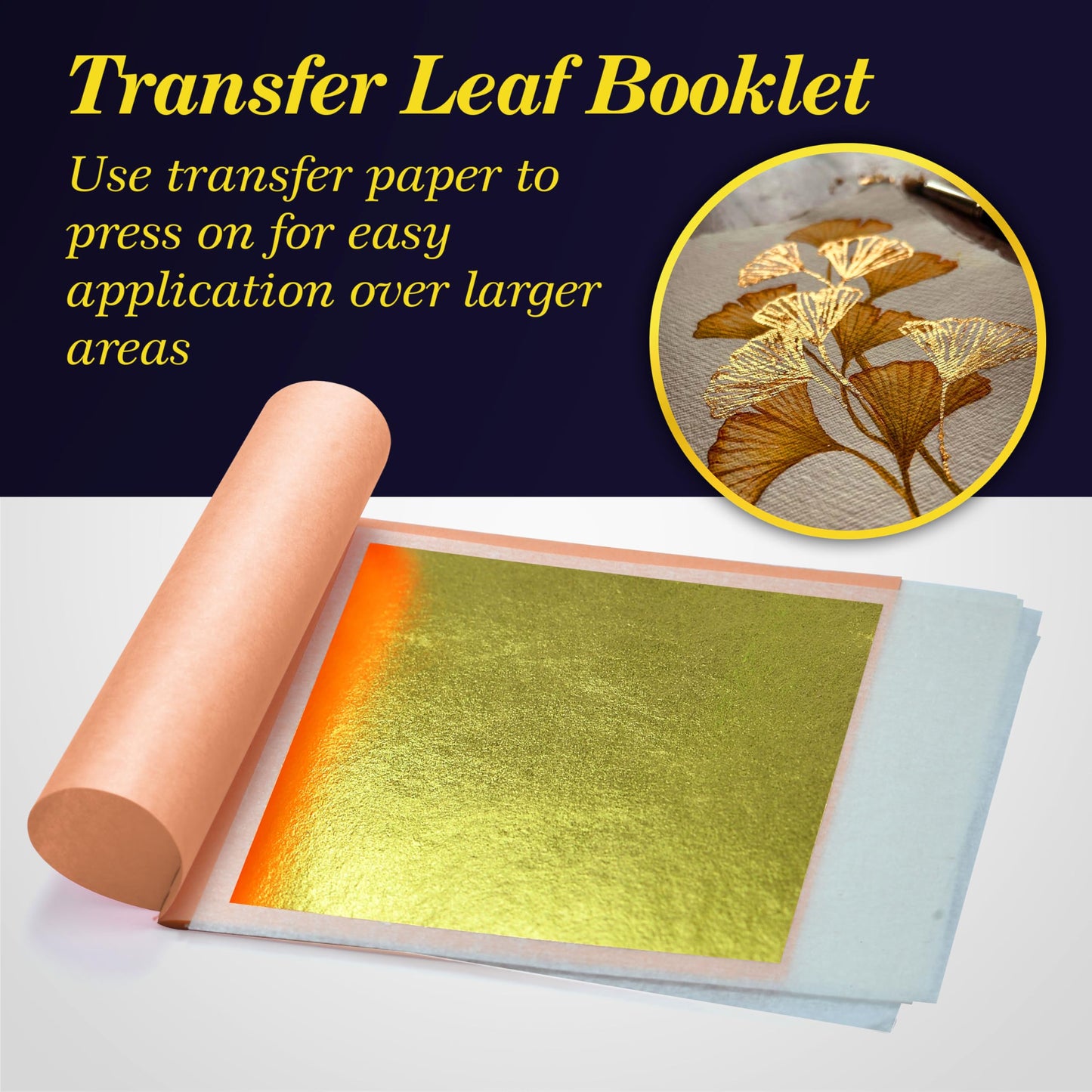 Barnabas Blattgold Gold Leaf - 24K Real Gold [10 Sheets, 3.1 inches] - Transfer Patent for Painting, Arts and Crafts