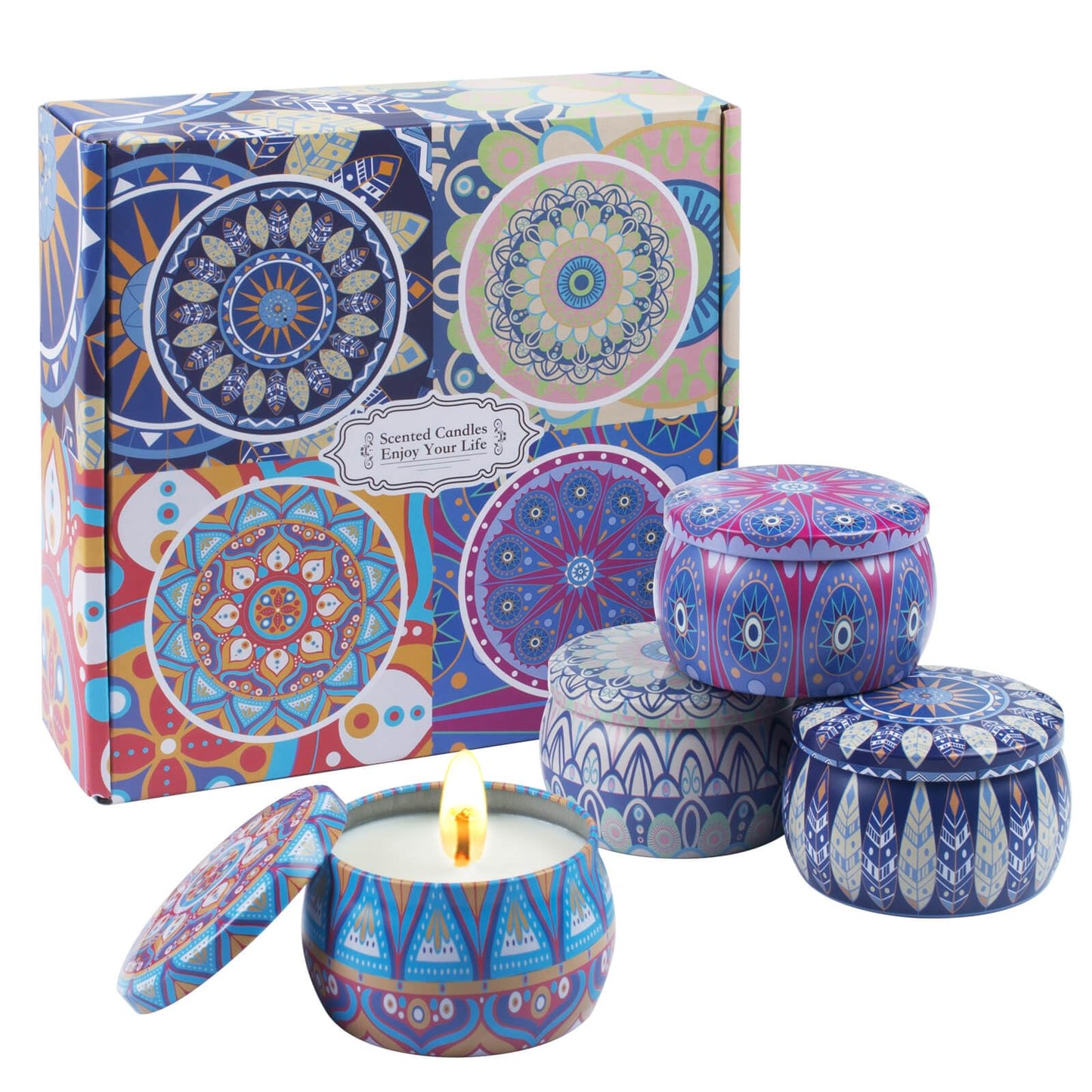 Scented Candles Gift Set for Home - 4 Pack Large 4.4 Oz Soy Wax Candles, Aromatherapy for Relaxation & Stress Relief, Lavender Rose Lemon Fig, Long Lasting Birthday Gifts for Women, Mom, Her, Easter