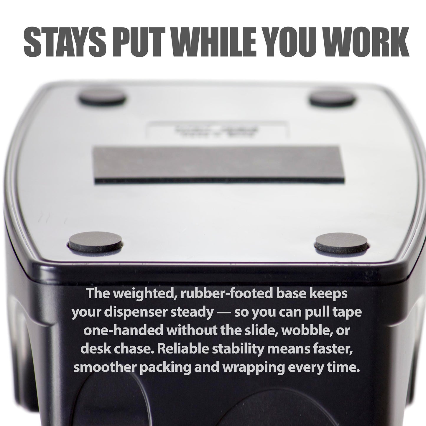 Officemate Recycled 2-in-1 Heavy Duty Tape Dispenser, 1" and 3" Cores, Black (96690)
