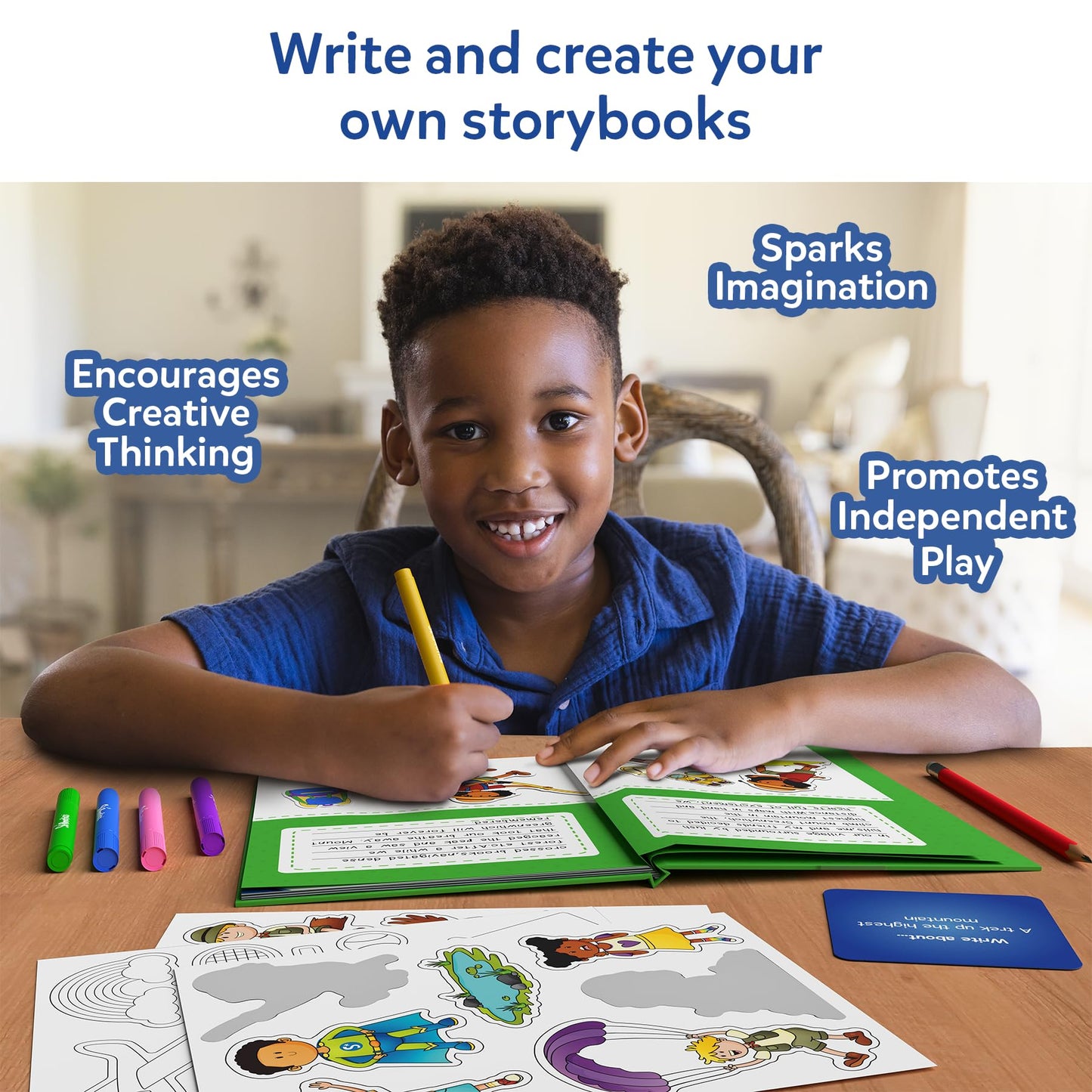 Skillmatics Storybook Art Kit - Create Adventure Stories, DIY Craft & Writing Kit with 300+ Stickers, Scrapbooking & Journal Activity, Gifts for Kids Ages 5, 6, 7, 8, 9, 10