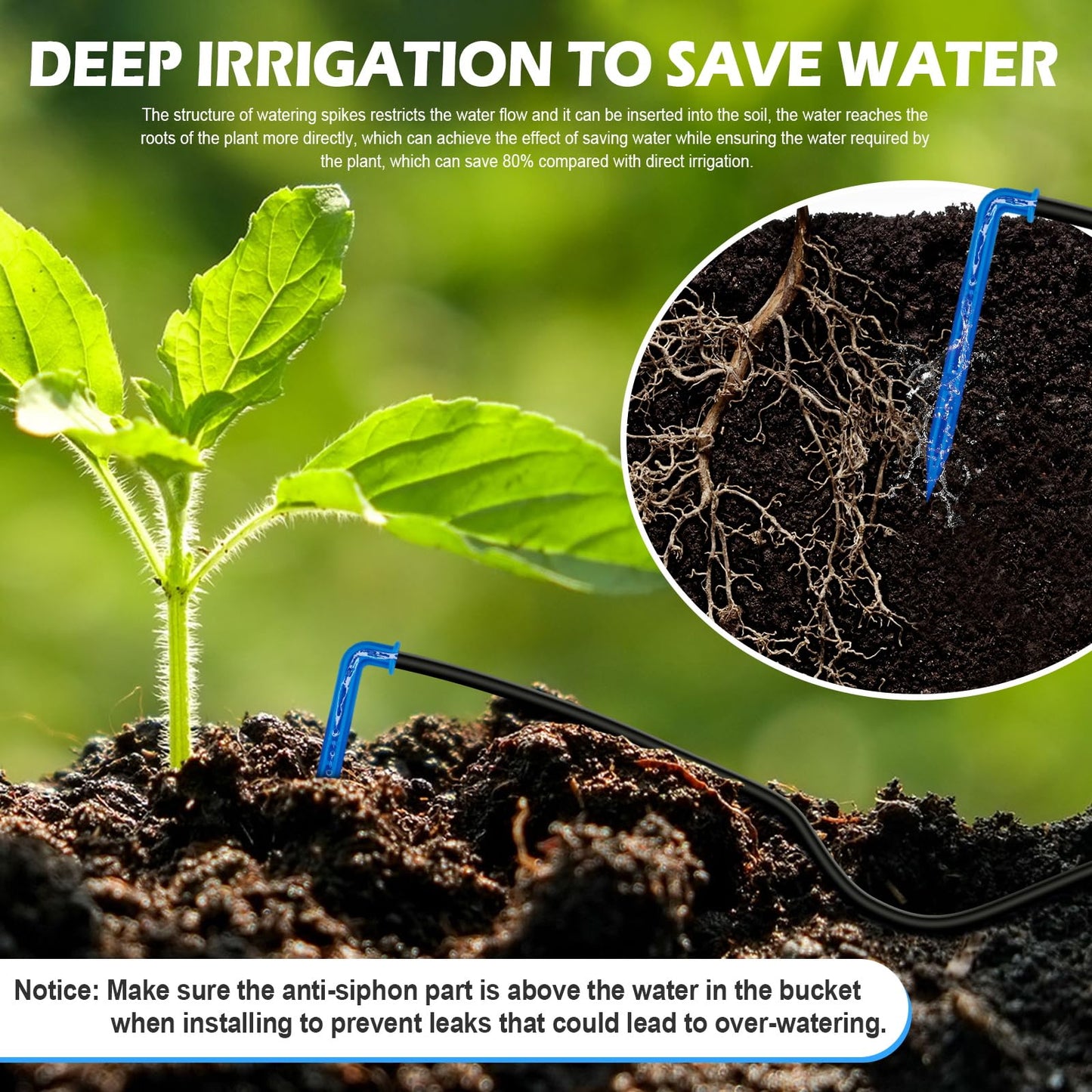 Solar Drip Irrigation System Outdoor, IP67 Waterproof Automatic Plant Watering System with Solar Panel & Timer, DIY Garden Irrigation Kit for 15 Potted Plants, Vegetable Garden & Raised Bed
