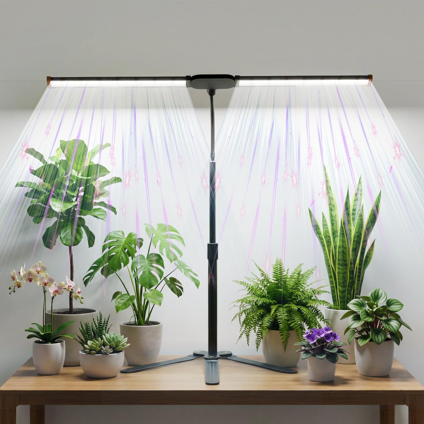 Grow Light for Indoor Plant, 6000K Full Spectrum Plant Lamp with Red Blue White LED for Pot Succulents Seed Growing, Light Strip Foldable & Height Extendable 9-25'', Auto Timer 4 8 12Hrs