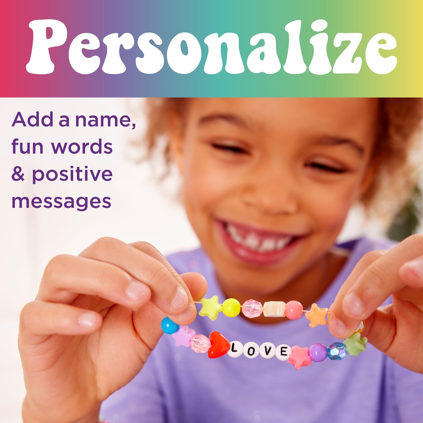 Creativity for Kids Rainbow Bead Jar Jewelry Making Kit: Makes 40+ Friendship Bracelets, DIY Crafts for Girls, Great Spring Crafts (Ages 6+)