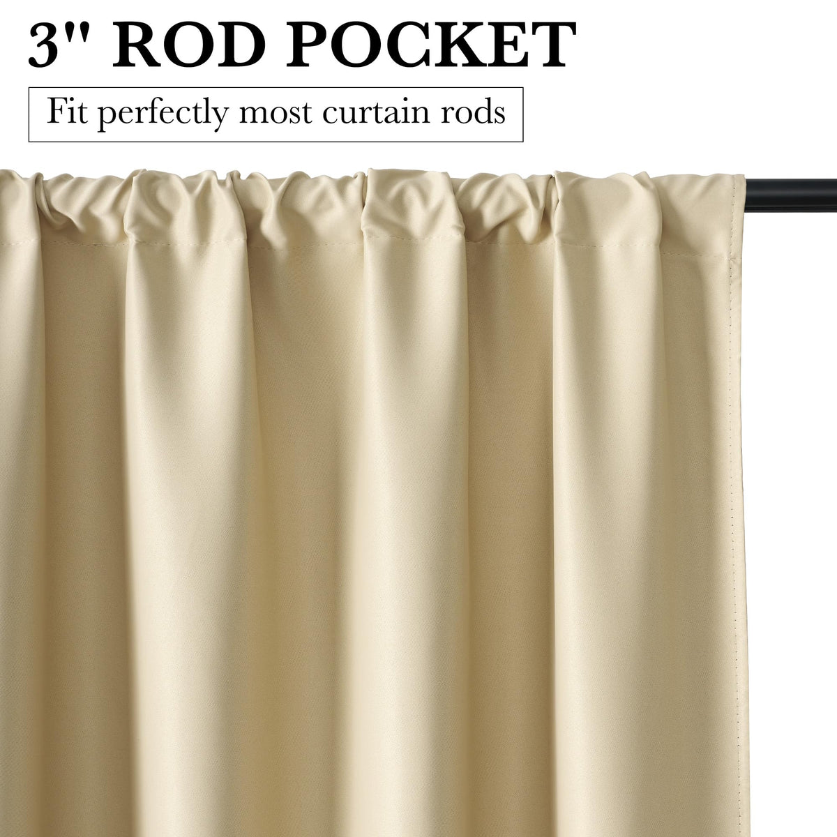 100% Blackout Bathroom Curtains Over Sink 24 inches Long (2 Count)