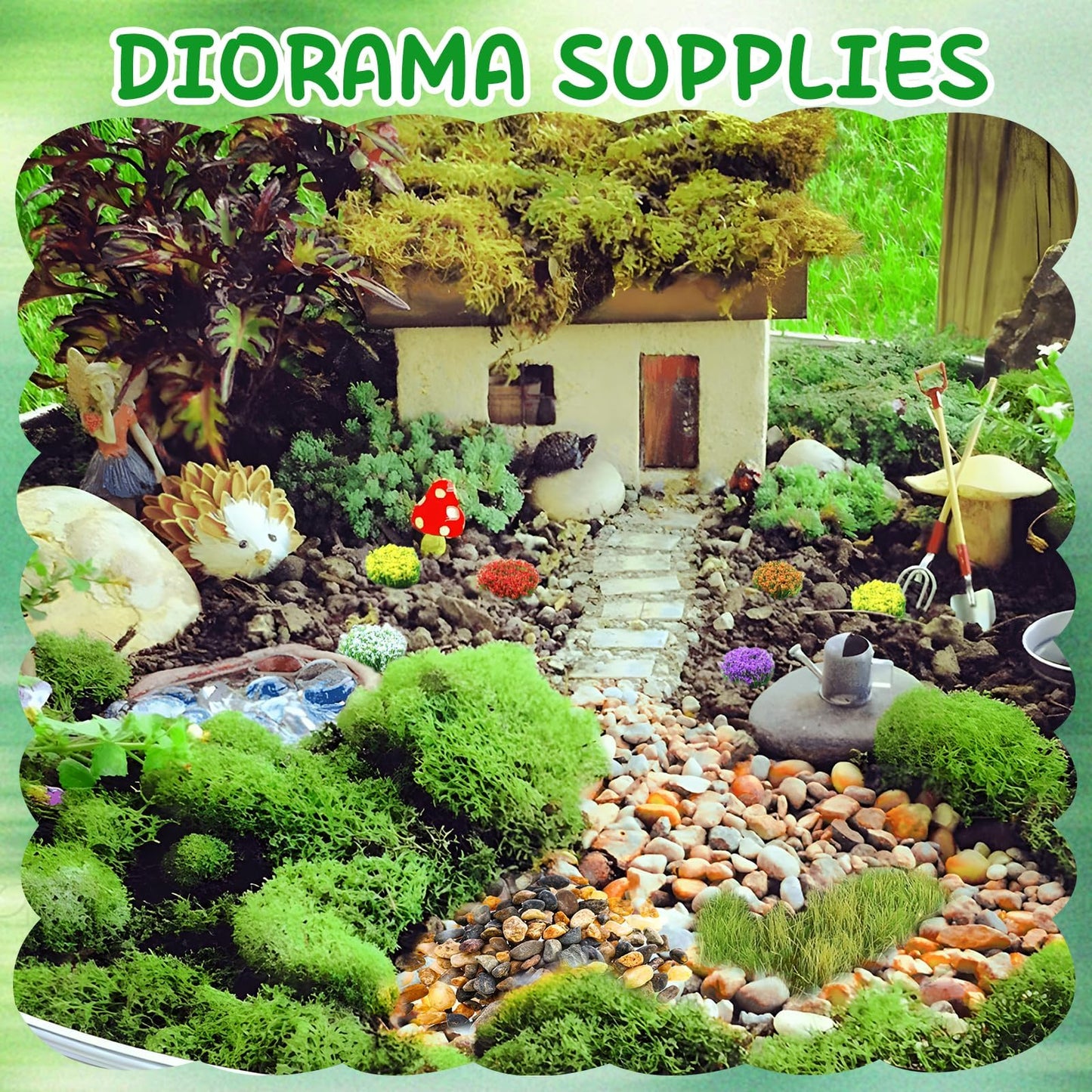 Warmtree Miniature Basing Material, Battlefields Basing Set, Static Grass Bushy Tufts Miniature Flowers Basing Glue for Train Railroad Scenery Military Layout Model and Diorama Supplies