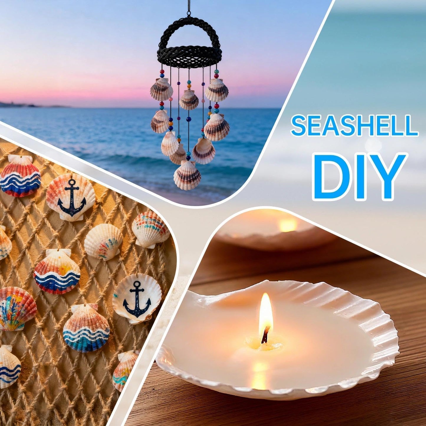 20PCS Large Scallop Shells for Crafts, 4-5 Inch Natural Sea Shells for Decorating, White Seashells Bulk for DIY Crafting, Painting, Baking, Ocean Themed Party Supplies & Decorations