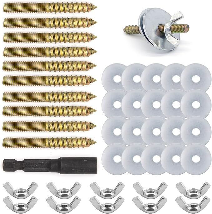 Bird Perch Screws Bird Cage Hardware 10 Sets & Drill Tool for Fixing Perch