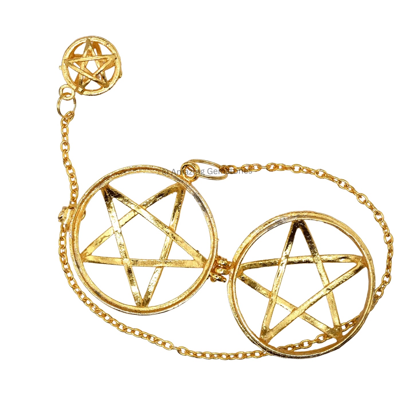 Amazing Gemstone Healing Metal Pendulums for Divination, Gold Circular Star Cage Point Steel Copper Pendulum High Energy Pendulo de Bronce Pendulos de Mesa MP74