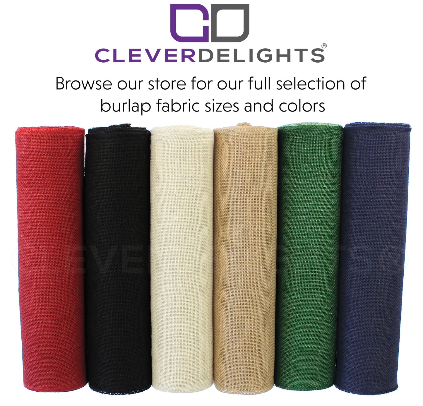 CleverDelights 14" Ivory Burlap Roll - Finished Edges - 10 Yards - Jute Burlap Fabric