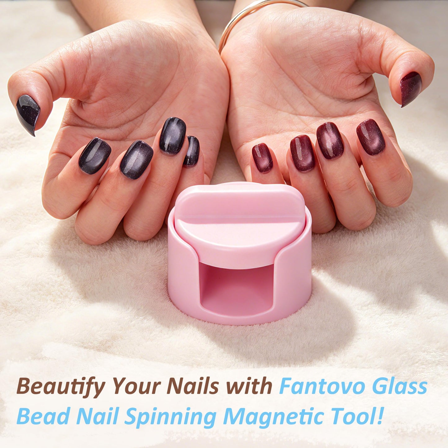 360° Rotating Cat Eye Magnet for Gel Nail Polish, Glass Bead Nail Magnet Spinner for Magnetic Nail Polish, Magnet for Nails with Spinning Top Design, Easy to Use for Beginners DIY & Salons