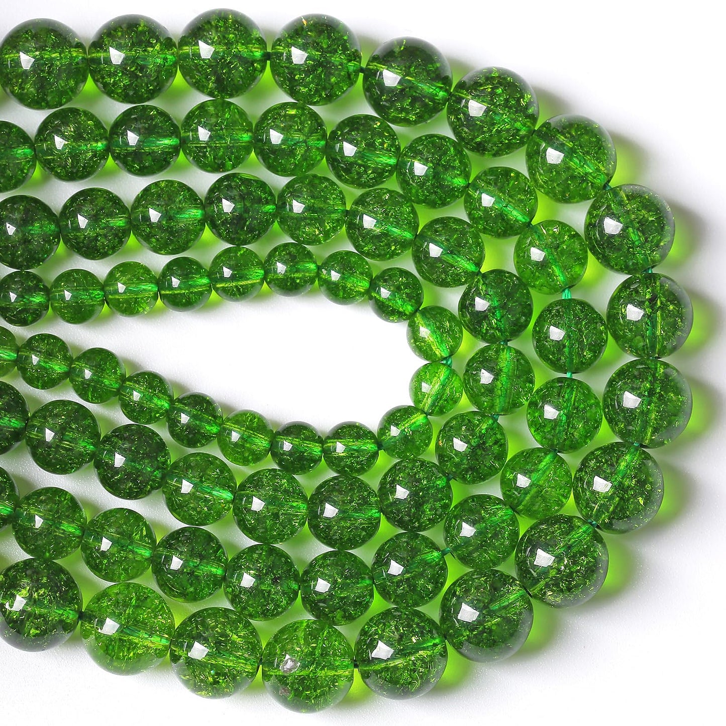 8MM 45PCS Green Peridot Crystal Stone Beads for Jewelry Making DIY Bracelet