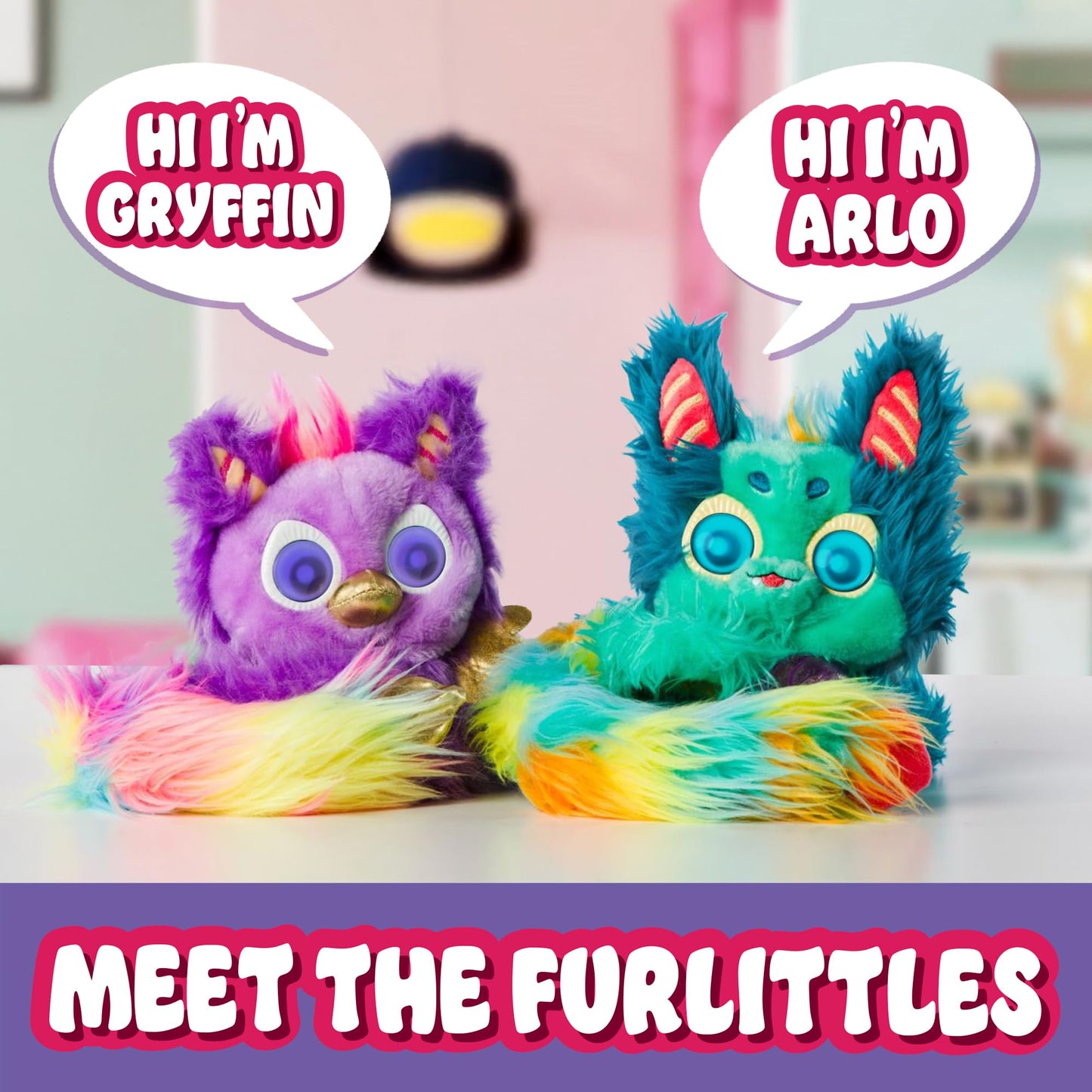 Furlings Furlittles Gryffin - 6.5" Interactive Plush Toy, 50+ Sounds & Expressions, Gift for Girls & Boys 3+, Purple