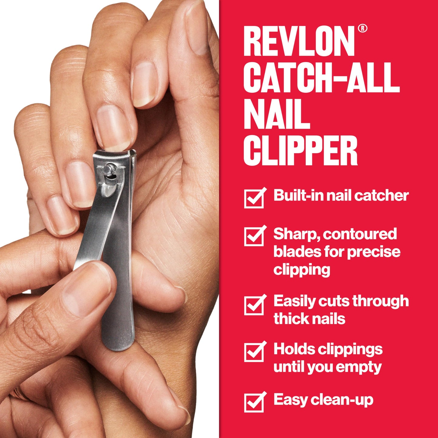 Revlon Catch-All Nail Clipper, 1 Count (Pack of 2)