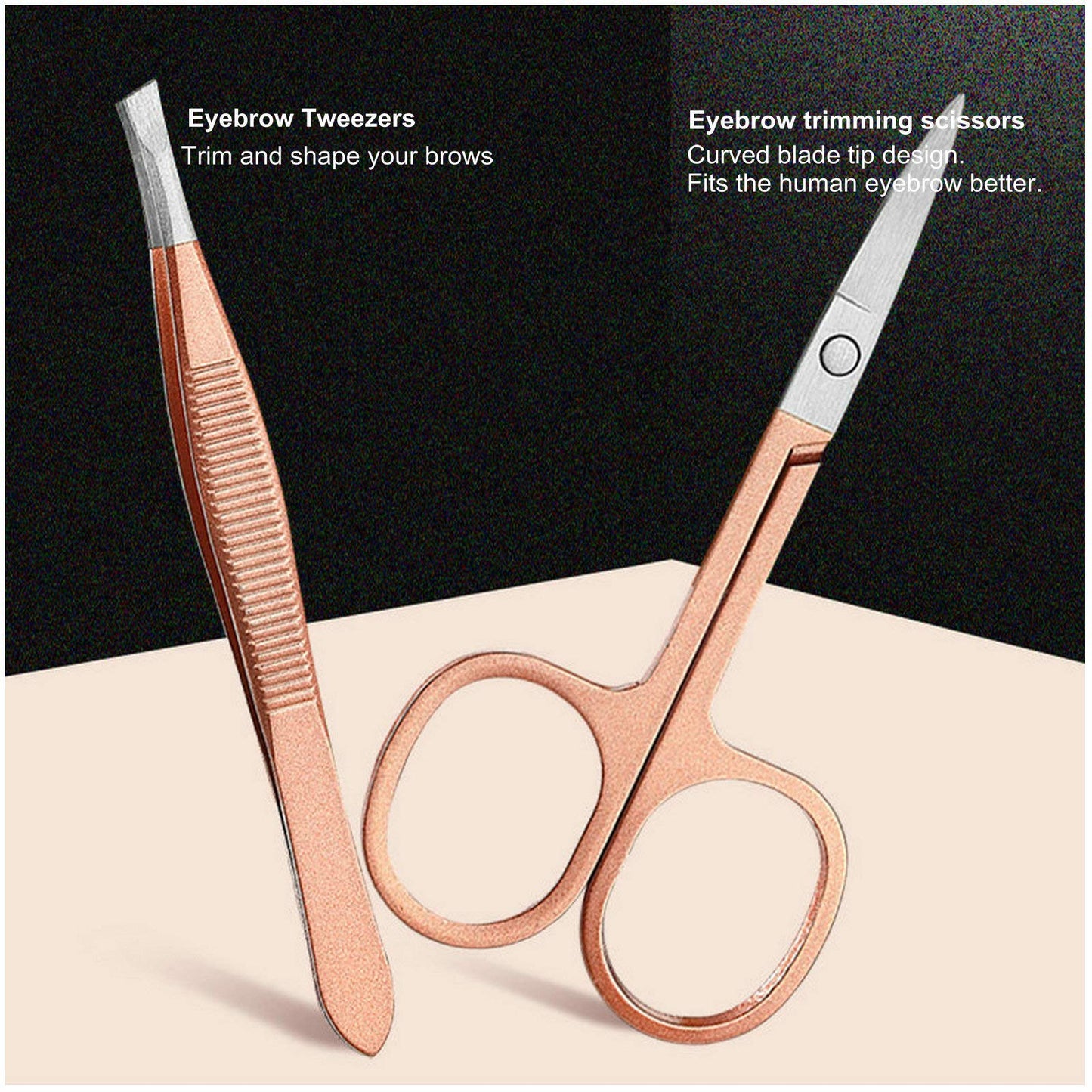 Professional Manicure Pedicure Stainless Set - Erkangsm 18 in 1 Manicure Pedicure Grooming Kit,Nail Clippers,Toenails Scissors,Ear Pick,Nail Tools with PU Leather Travel Case (Pink)