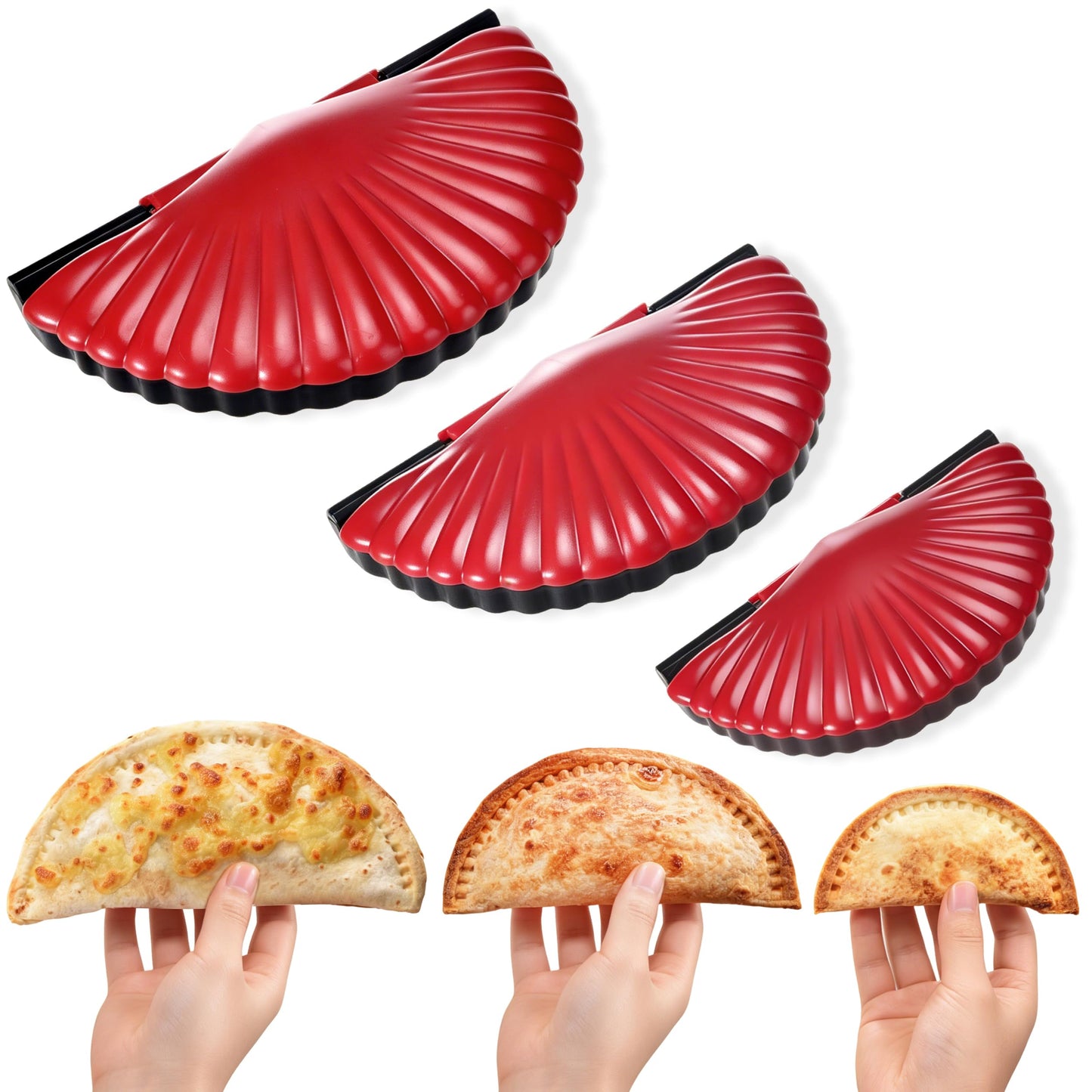 Tortilla Sealer + Crimper Press Bundle - Quesadilla Maker for Large 10", Medium 8" & Small 6" Flour Tortillas | Burritos, Empanadas, Dumplings, Sandwiches | Air Fryer Friendly | Dishwasher Safe