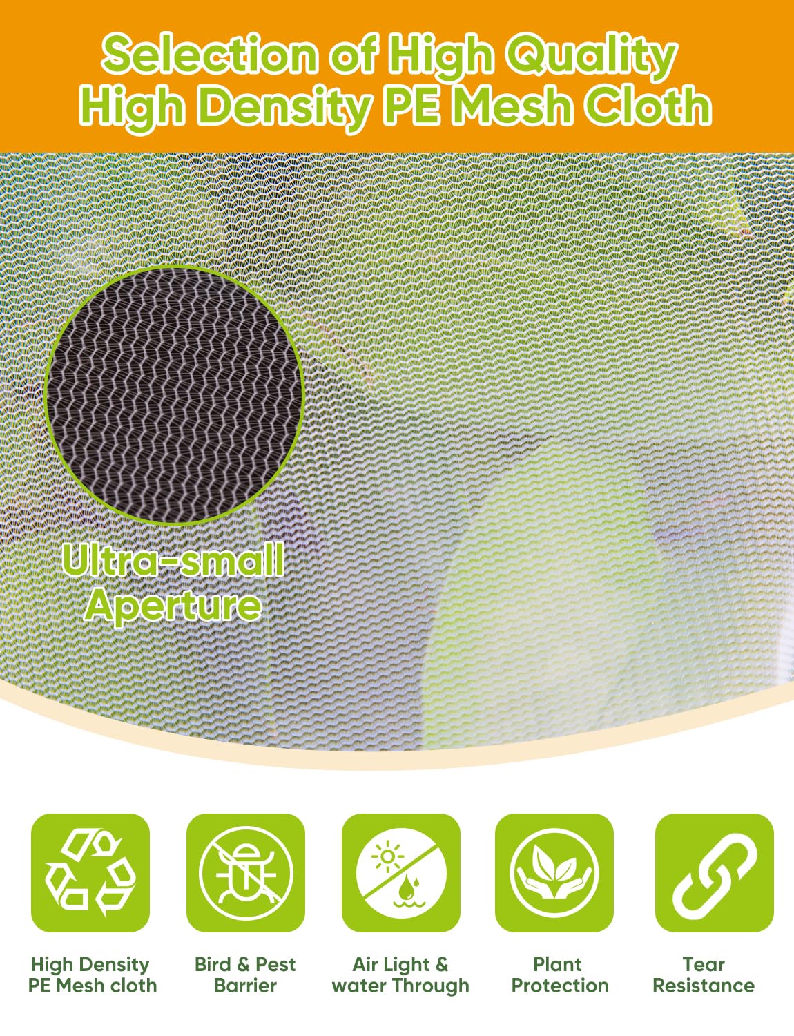 Bird Netting for Blueberry Bushes - 6Pcs Garden Netting Pest Barrier with Drawstring,Garden Plant for Vegetables Fruits Tree Cicada Netting for Trees (6,32x32inch/6PACK)