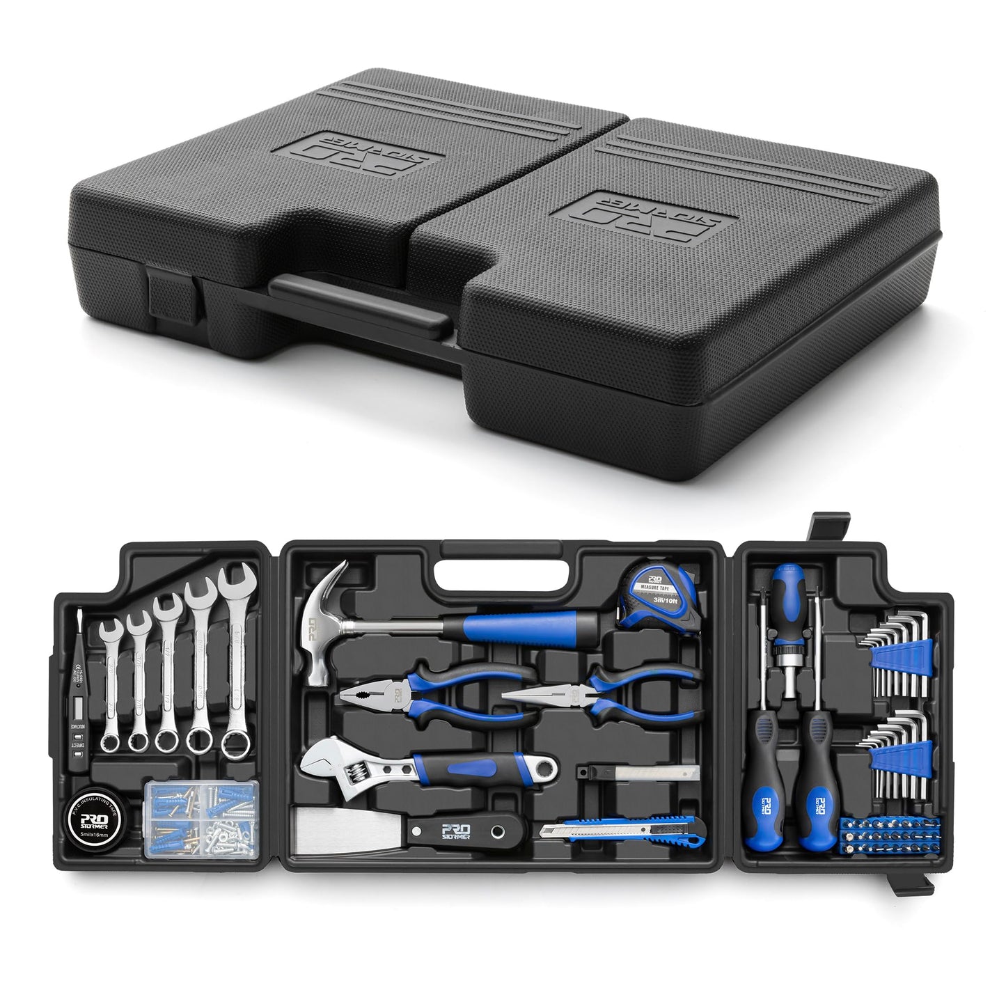 Prostormer 159-Piece Home Tool Set, General Household Tool kit with Storage Case,Household Basic Comlete Home Tool Kit for All Purpose
