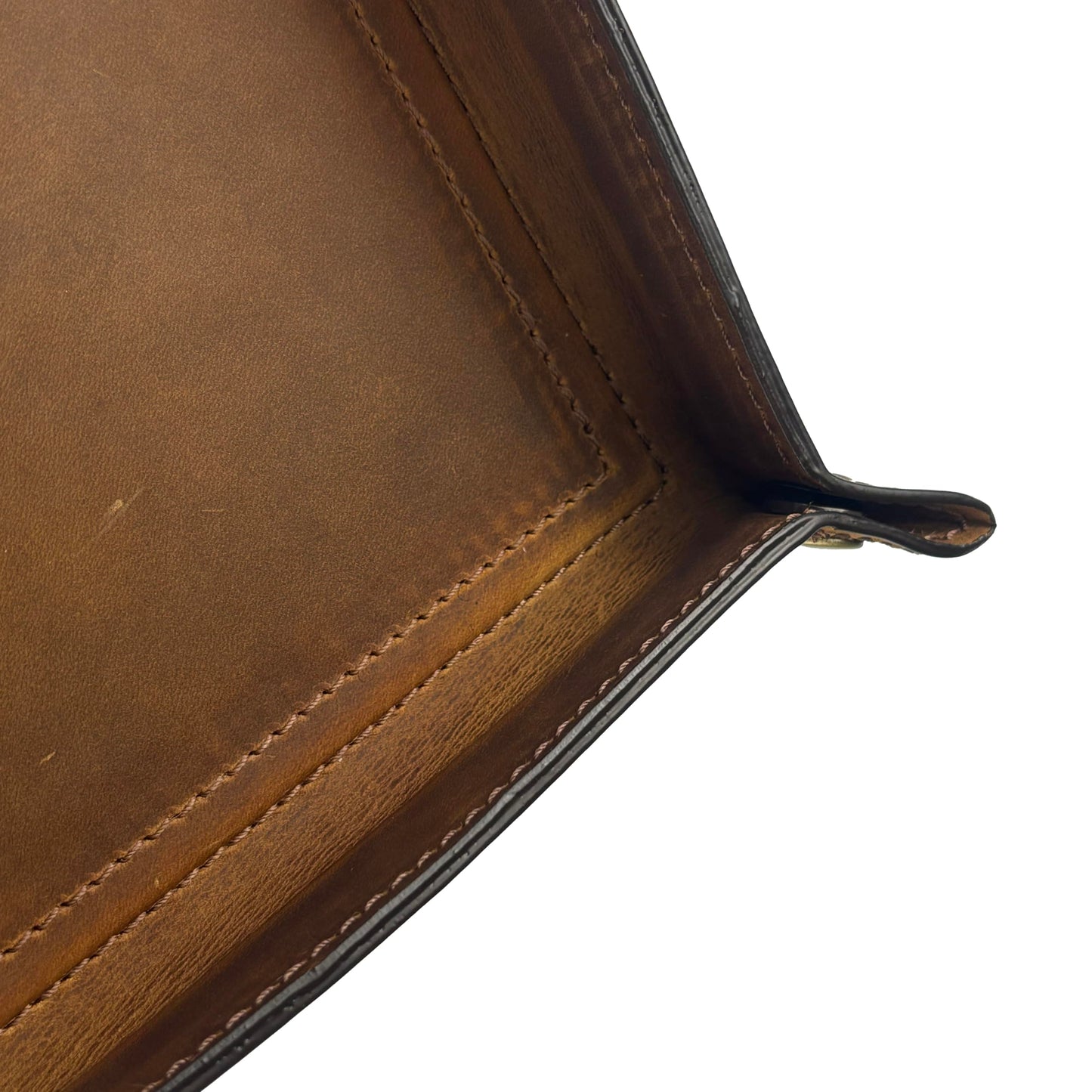 Tolredo Handmade Top Grain Leather Valet Tray – Elegant Organizer for Wallet, Keys, and Phone – Rich Brown (Pack of 1)