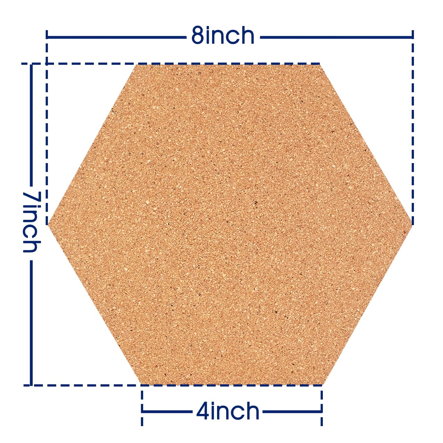 SVOPY 10 Pack Cork Bulletin Board Hexagon - Decorative Display Boards, 1/2" Thick Self-Adhesive Cork Board Tiles for Home Office Decor, School Message Board (10 Pcs)