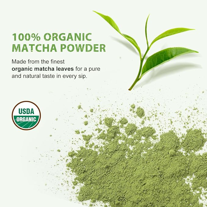 Soeos Organic Matcha Powder, Matcha Green Tea Powder, 2 oz (57g), Antioxidant-Rich Japanese Matcha for Lattes, Smoothies and Baking, Recyclable Bags