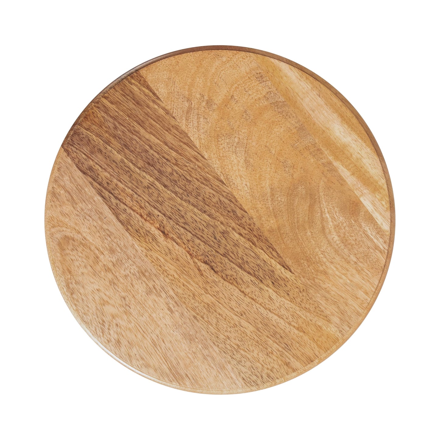Kate and Laurel Engles Modern Adjustable-Height Pedestal Drink Table, 10 x 10 x 30, Natural Wood and Black, Transitional Round Indoor Metal Plant Stand with Solid Wood Tabletop