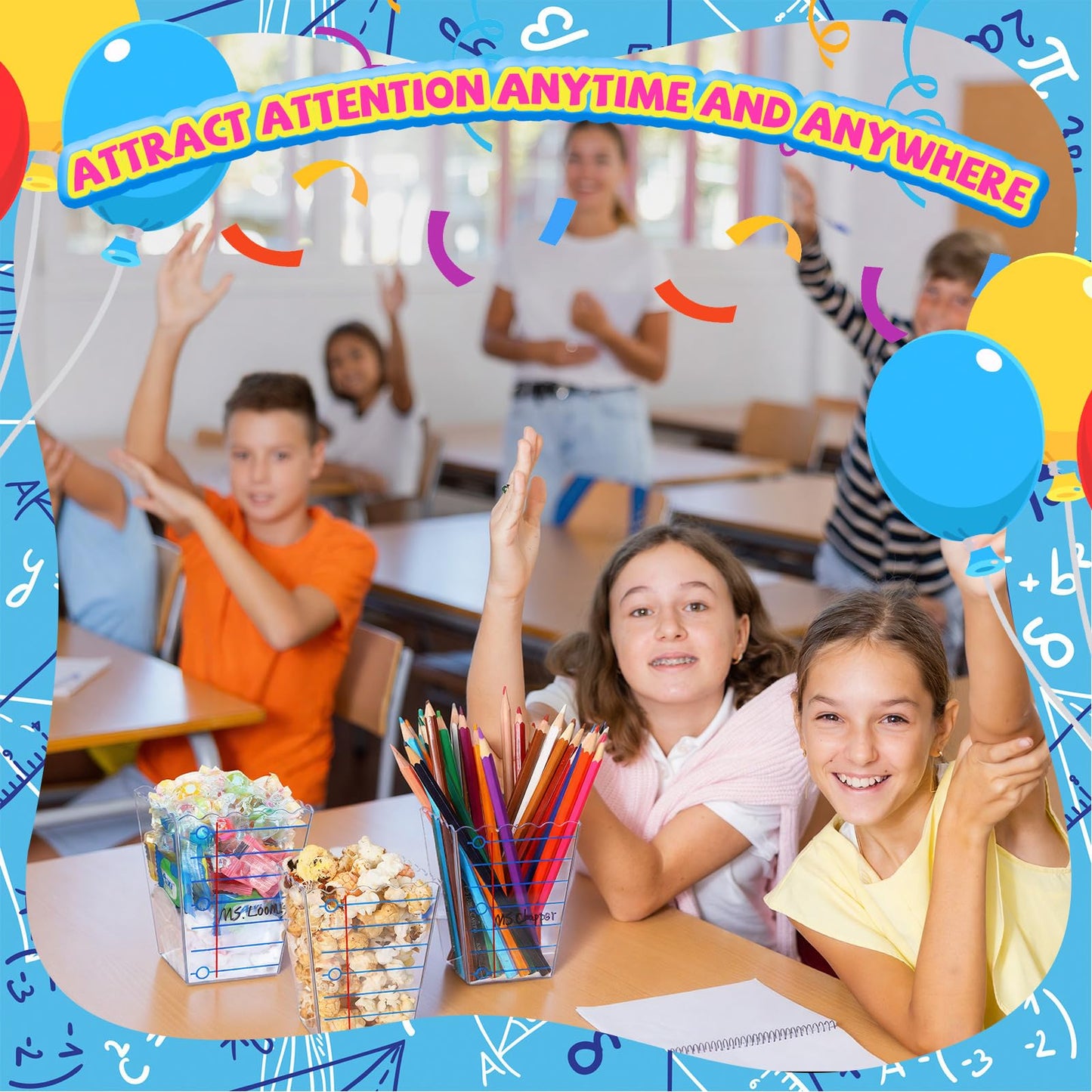 Mimorou 12 Pcs Teacher Gift Box Teacher Appreciation Gift Container Thank You Pencil Notebook Composition Book Crayon Candy Popcorn Holders for End of Year Graduation Party (Lined Style)