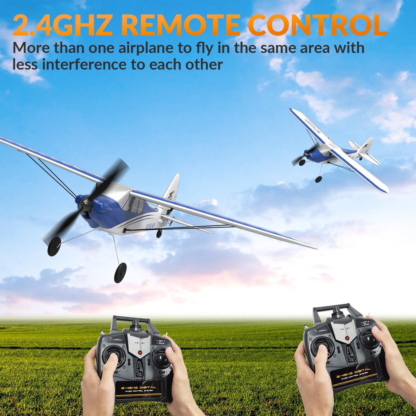 RCSHOBBY RC Plane Sport Cub 500 S2 RC Airplane RTF 4 CH Remote Control Airplane with Gyro Stabilization System& One Key Aerobatic, Ready to Fly for Beginners,Adults