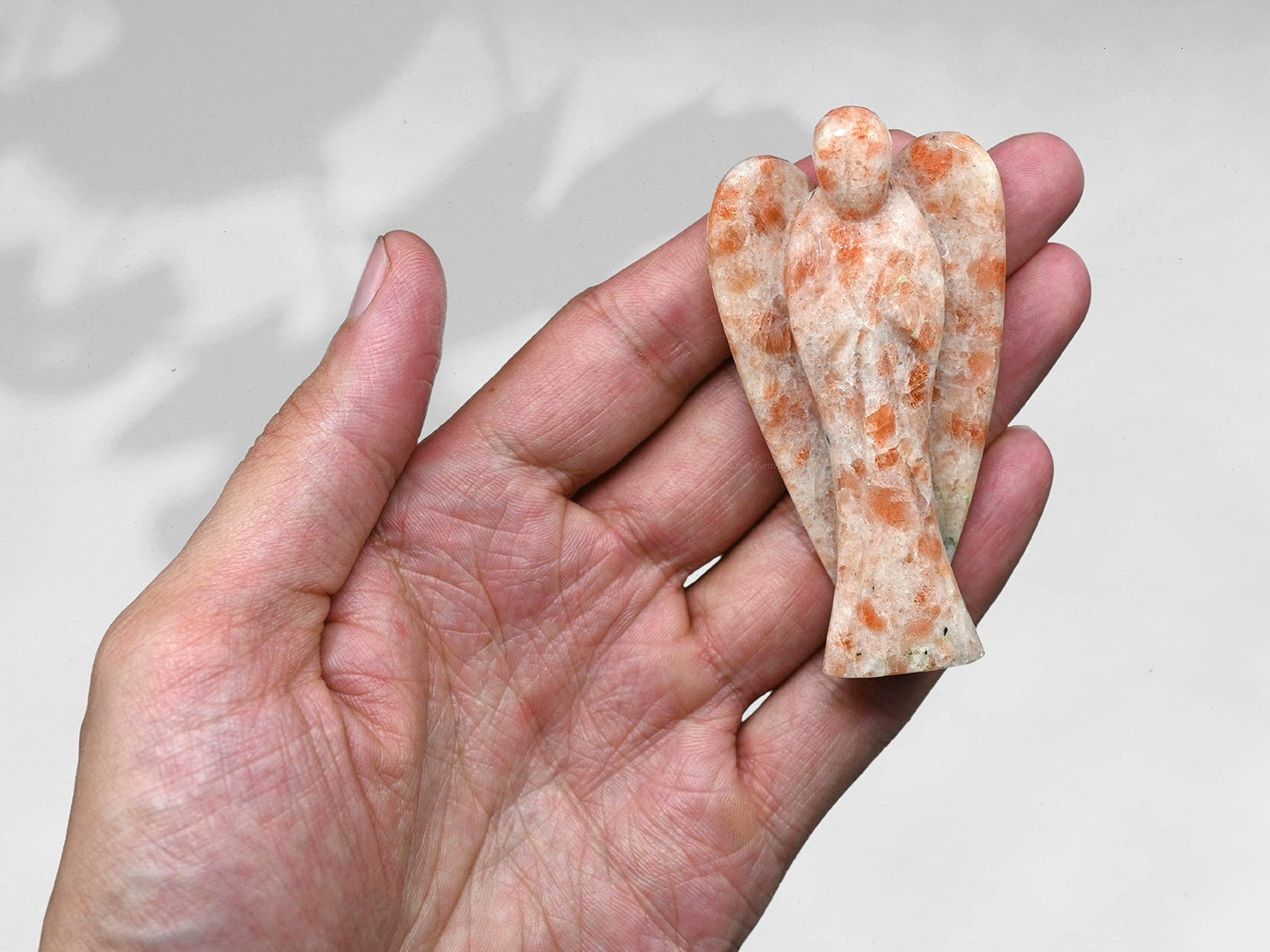 Amazing Gemstone Sunstone Angel - Sunstone Crystal Angel and Pocket Guardian Angel Crystal Figurines (3 inches)
