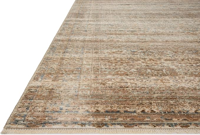 Loloi Amber Lewis Molly Collection MOL-01 Natural/Denim 5'-3" x 7'-9" Low Pile Area Rug