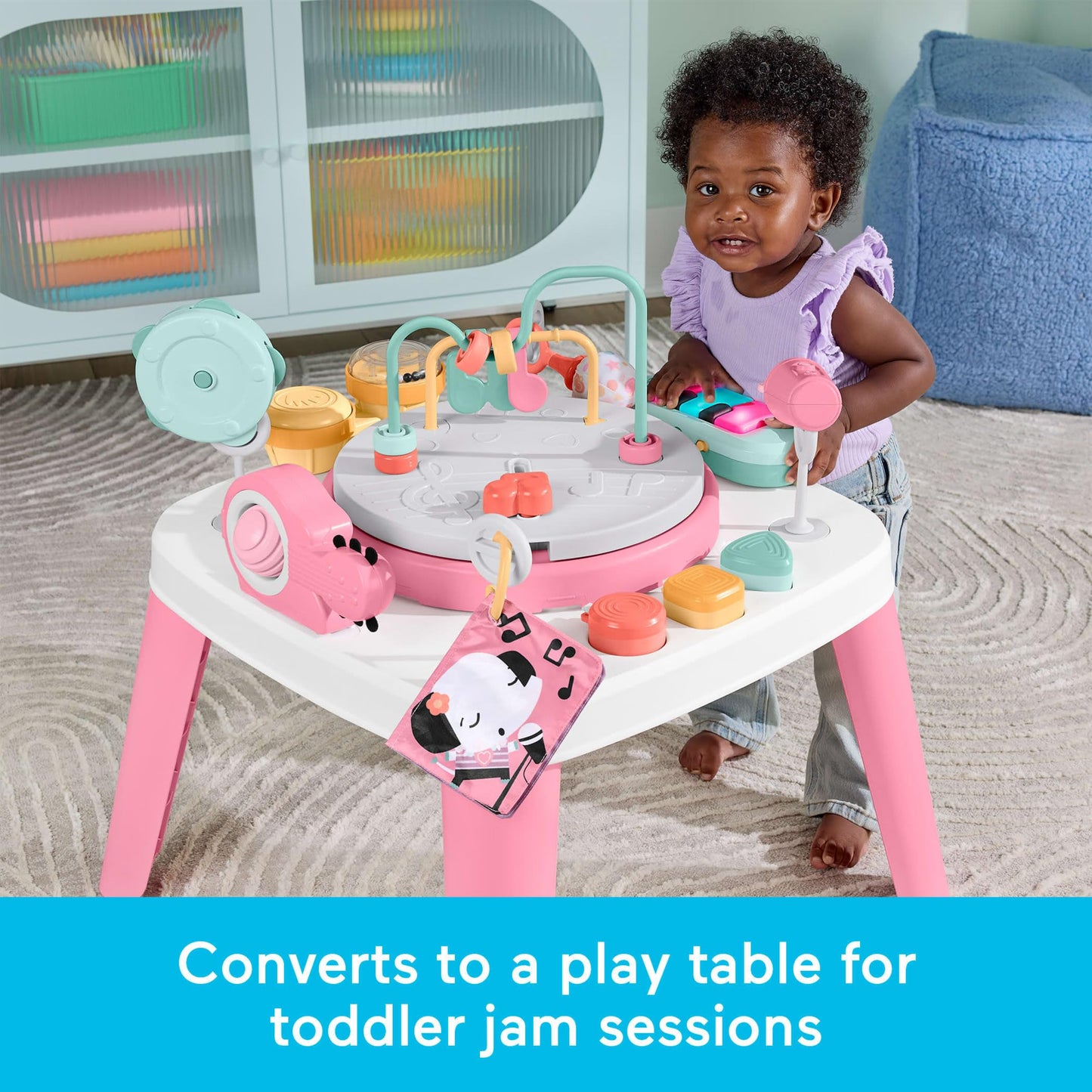 Fisher-Price Baby to Toddler Toy 3-in-1 Musical Moments Activity Center & Play Table with Music Lights & Developmental Activities