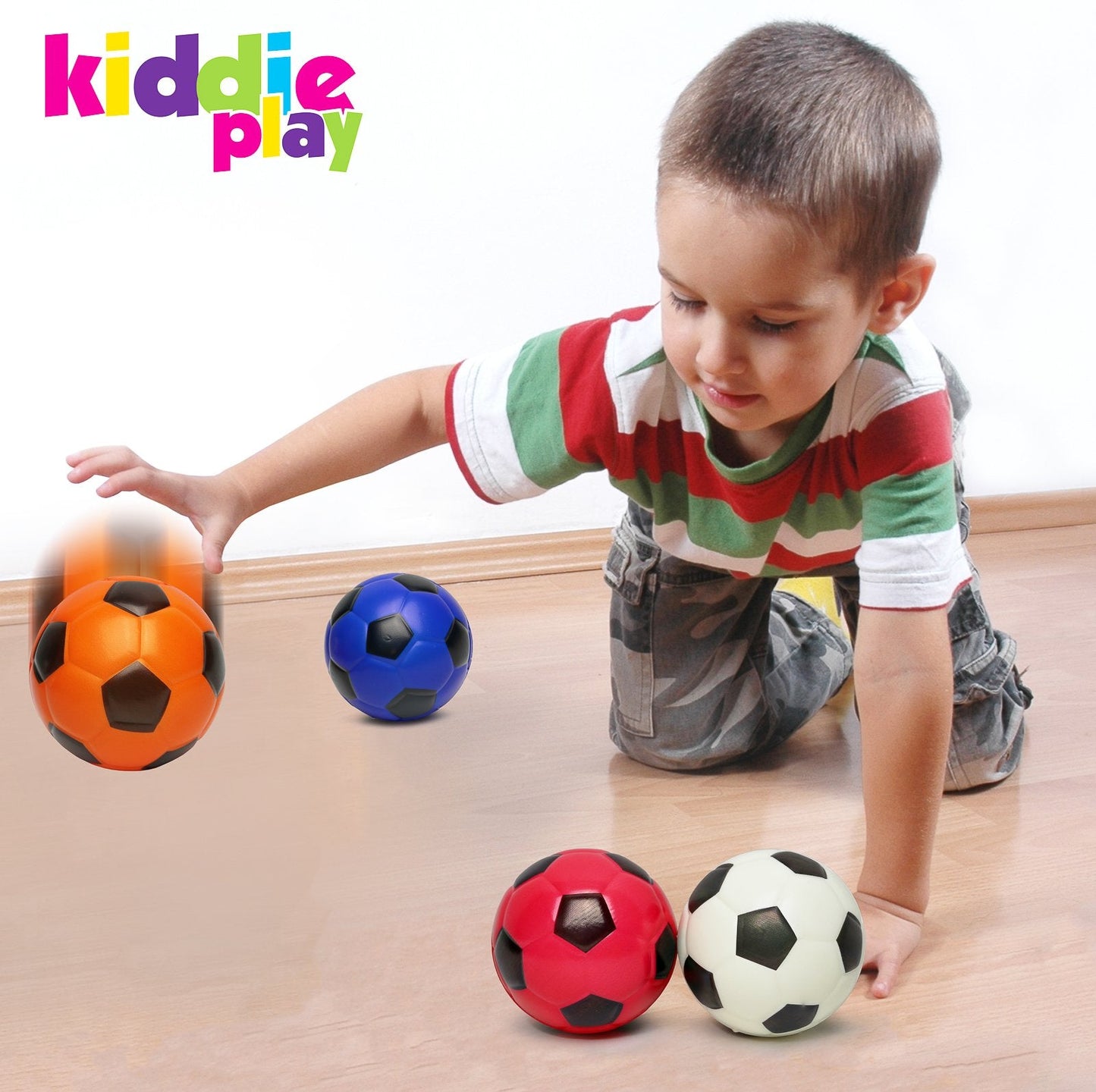 Kiddie Play Set of 4 Balls for Toddlers 4" Soft Soccer Ball for Kids