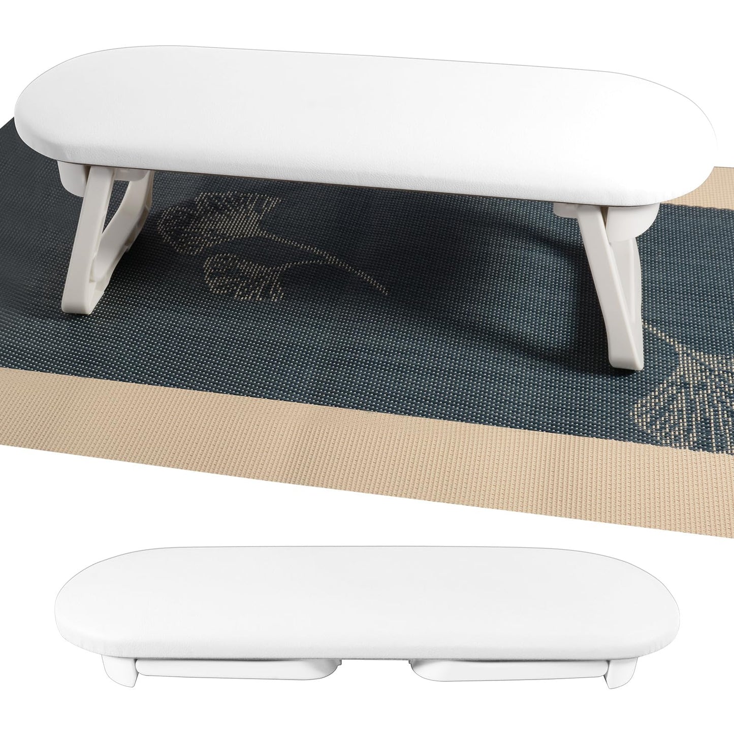Diesisa Nail Arm Rest, Foldable PU Leather Nail Hand Rest For Manicure, with Soft Nail Mat for Table, Soft Hand Rest for Acrylic Nails/Nail Hand Pillow for Manicure Salon Use-white