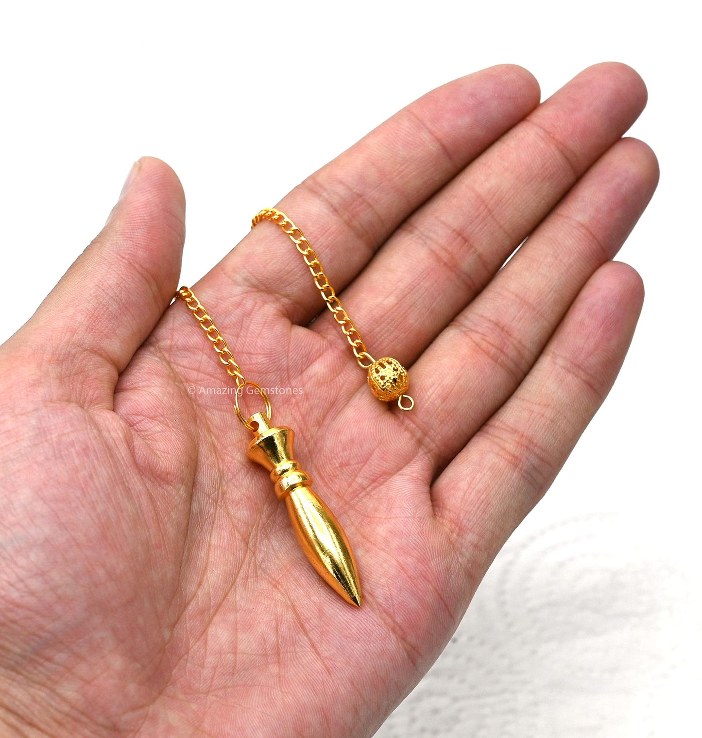 Amazing Gemstone Healing Metal Pendulums for Divination, Gold Egyptian Karnak Steel Copper Pendulum High Energy Pendulo de Bronce Pendulos de Mesa MP42