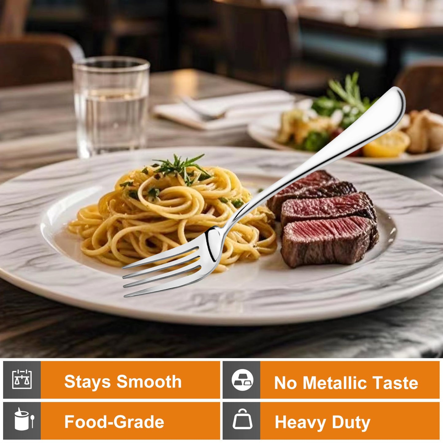 NICE KITCHEN 16 Pieces Dinner Forks Set,8" Forks,Food Grade Stainless Steel Dinner Forks,Fine Fork Set for Home,Kitchen,Restaurant,Mirror Polished and Dishwasher Safe