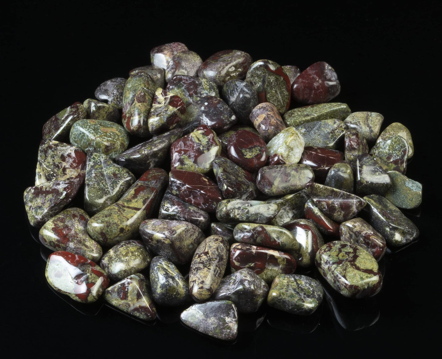 Crocon 1LB Dragon Bloodstone Tumbled Stones and Crystals bulk 2000+ Carats Natural Crystal Kit for Reiki Healing Crystals Polished Tumble Stones Chakra Reiki Balancing Gift Home Decor DIY Crafts