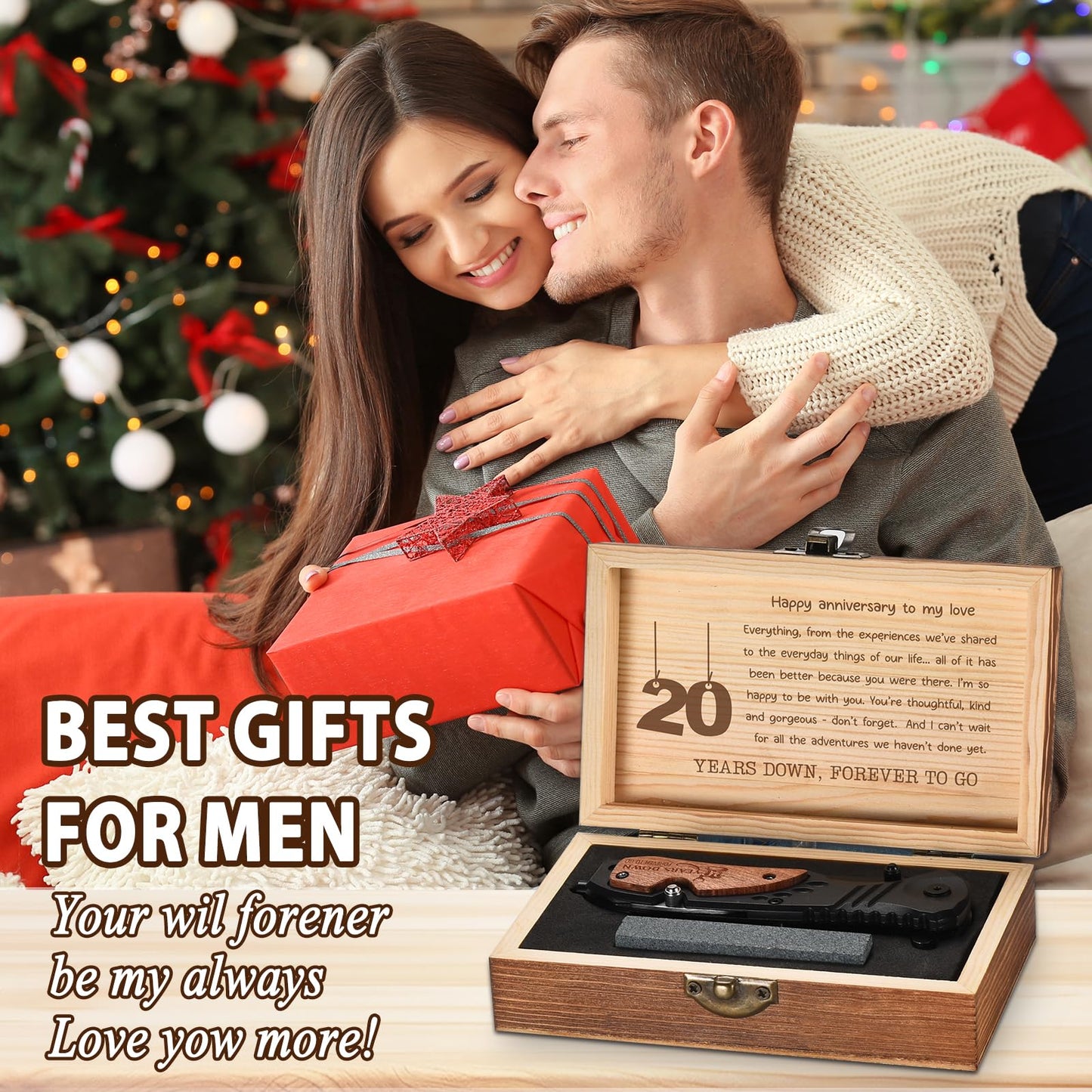 GiveGreatGift 20 Twenty Year Wedding Anniversary for Him Gift, Husband, Men, China 20th Marriage Anniversario Gift