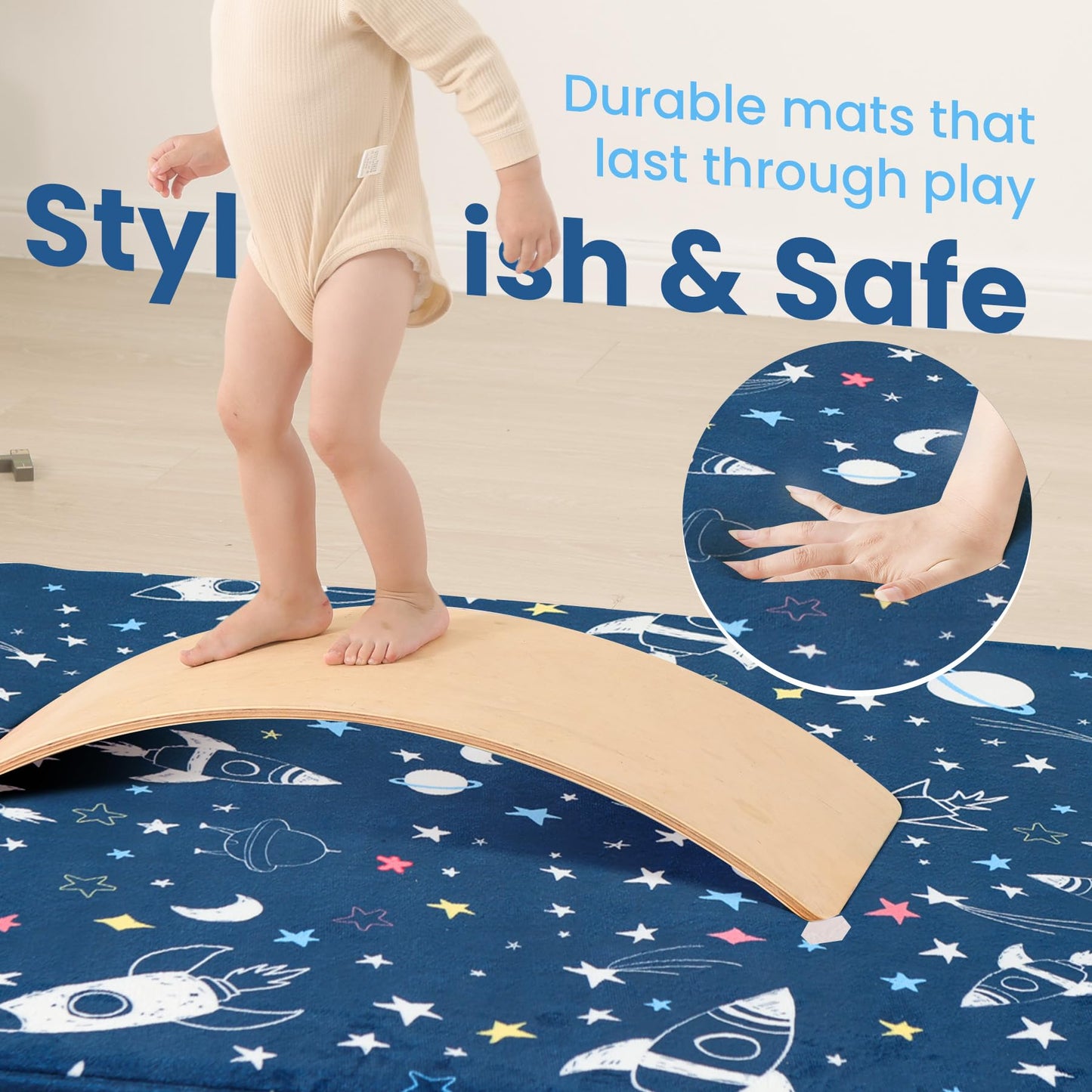 Space Thick Baby Play Mat + Ultra Soft Thick Velvet PlayMat