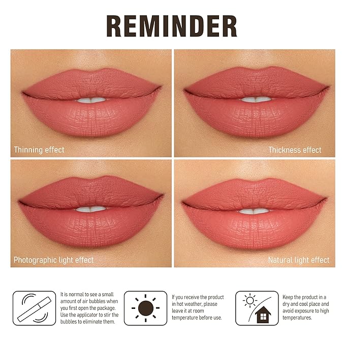 Red Pink Lipstick for Women Color Stay Long Lasting Lipsticks No Smudge Matte Liquid Lipstick Transferproof Cruelty-Free Lip Color |That Girl
