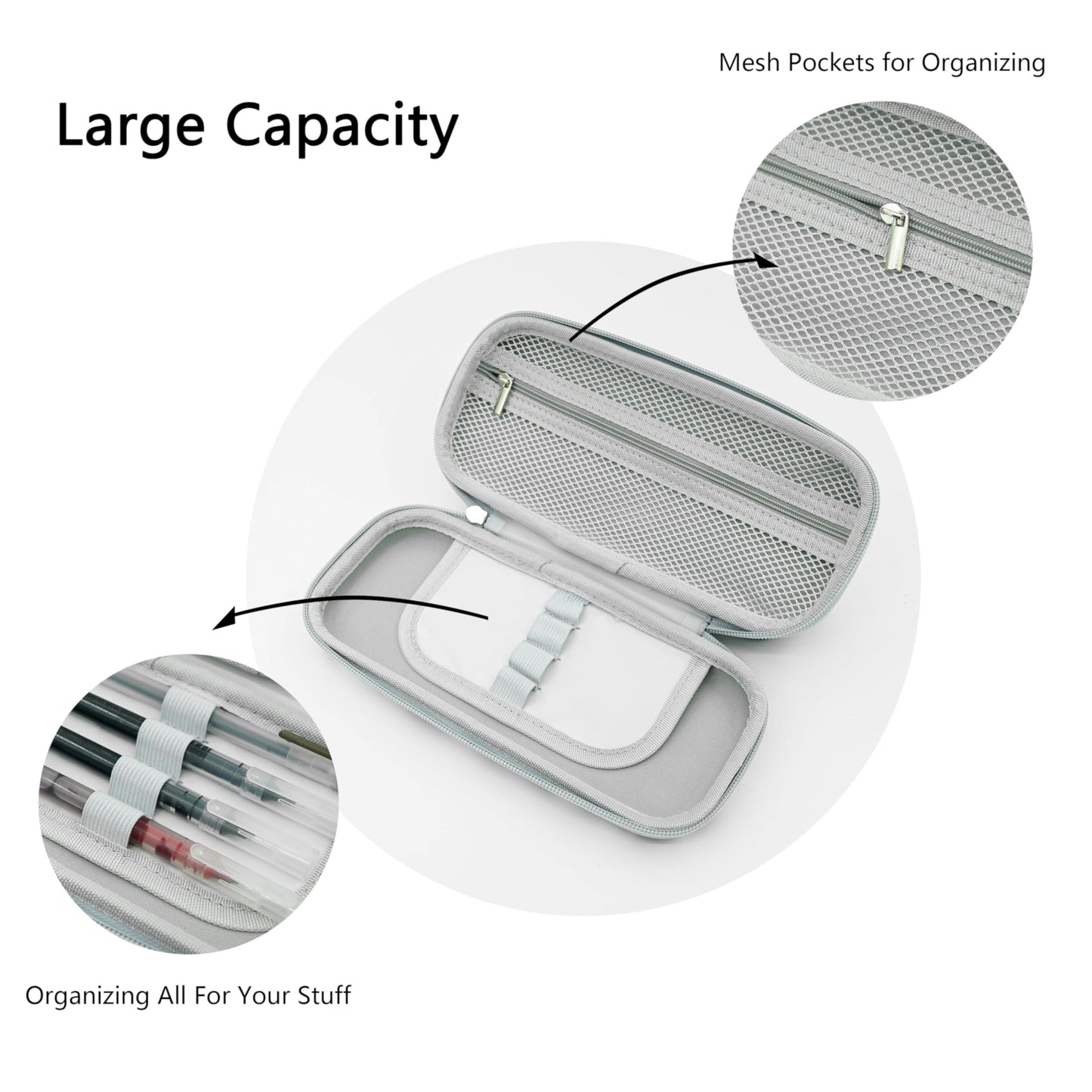 WtallasiSei Eye Pencil Case Zip Pencil Box Multi Pouch Holder Desk Organizer For Boys Girls School Office