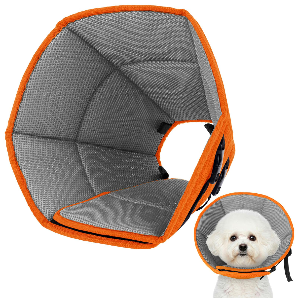 Allroaring Soft Dog Recovery Cone Adjustable Stop Licking Wounds Purple M